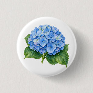 Bóton Redondo 2.54cm Botão de Pino de Aglomerado de Hortênsia Azul