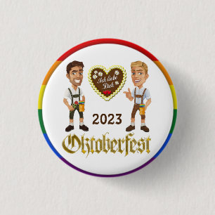 Bóton Redondo 2.54cm Botão de pino do Gay gay LGBTQIA+ Oktoberfest 2023