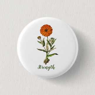 Bóton Redondo 2.54cm Botão de pino Inspiracional de Força Marigold