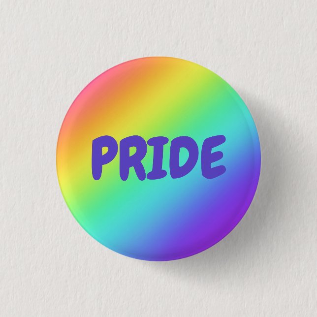 Bóton Redondo 2.54cm Botão de pino-on Bright Rainbow PRIDE (Frente)