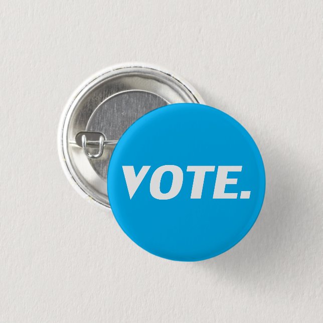 Bóton Redondo 2.54cm Botão de pinos azul-claro e branco (Frente & Verso)