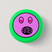 Botão de Pixel Art Pastel Emoji Olhos de Coração F