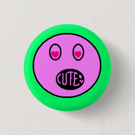 Bóton Redondo 2.54cm Botão de Pixel Art Pastel Emoji Olhos de Coração F