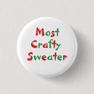 Bóton Redondo 2.54cm Botão de Prêmio "Mais Crafty Sweater"
