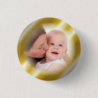Bóton Redondo 2.54cm Botão de Quadro de Foto Dourado Personalizado