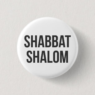 Bóton Redondo 2.54cm Botão de Shabbat Shalom