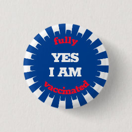 Bóton Redondo 2.54cm Botão de Vacinação Azul Branco Vermelho