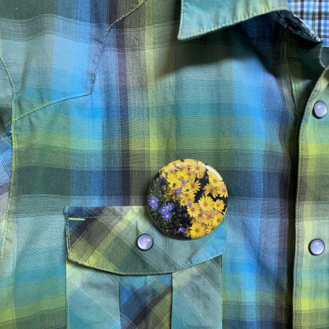 Bóton Redondo 2.54cm Botão de Visitas Amarelo e Roxo (Criador carregado)