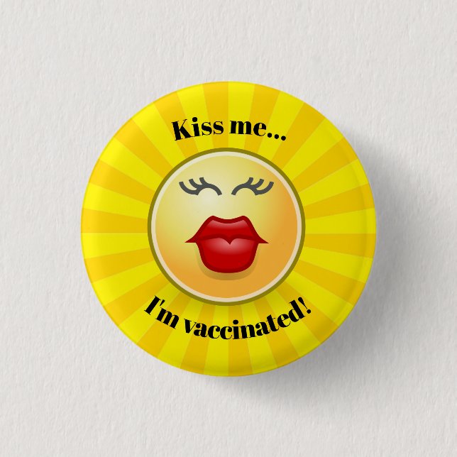 Bóton Redondo 2.54cm Botão Design de Vacinação (Frente)