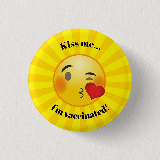 Bóton Redondo 2.54cm Botão Design de Vacinação (Frente)