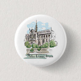Bóton Redondo 2.54cm Botão Design do desenho do Notre Dame de Paris
