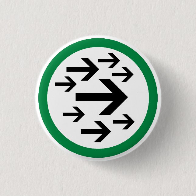 Bóton Redondo 2.54cm Botão direito das setas (Frente)