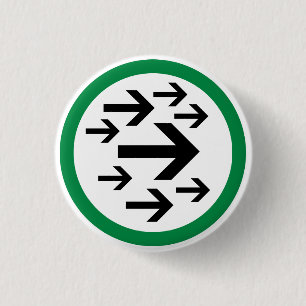 Bóton Redondo 2.54cm Botão direito das setas