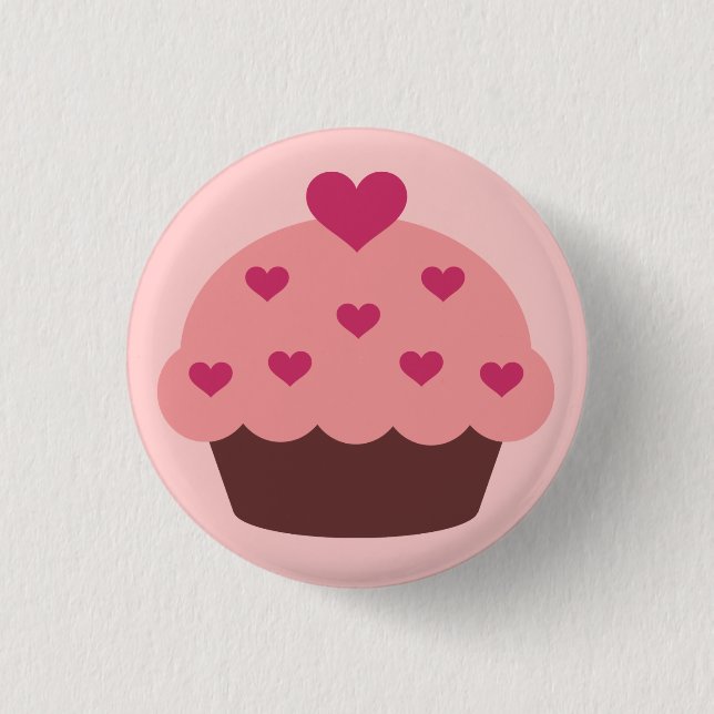 Bóton Redondo 2.54cm Botão do amor do cupcake (Frente)