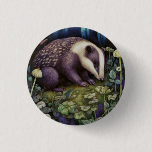 Bóton Redondo 2.54cm Botão do Badger Meia-Noite