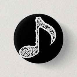 Bóton Redondo 2.54cm Botão do branco da nota da música