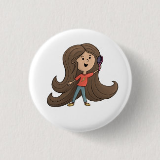 Bóton Redondo 2.54cm Botão do cabelo das garotas bonitas