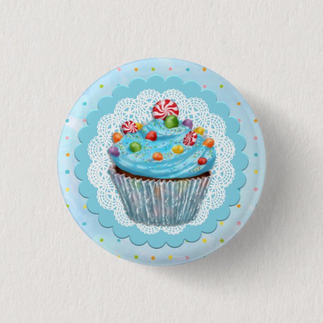 Bóton Redondo 2.54cm Botão do Cupcake do doce (Frente)