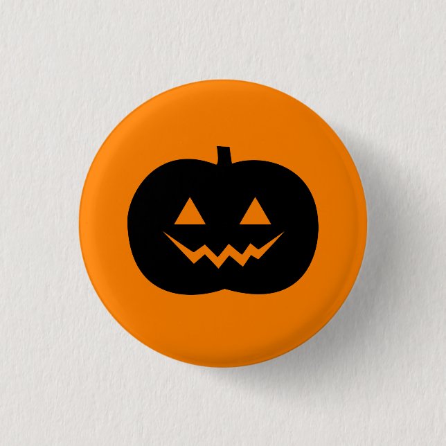 Bóton Redondo 2.54cm Botão do Dia das Bruxas Jack O'Lantern Pinback (Frente)