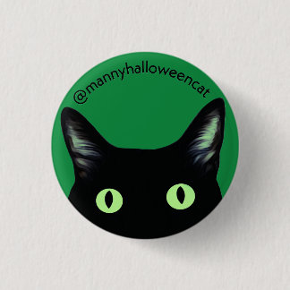 Bóton Redondo 2.54cm Botão do Gato de Halloween Manny