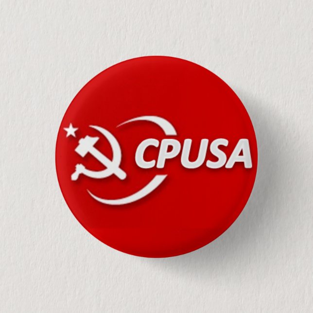 Bóton Redondo 2.54cm Botão do partido comunista (CPUSA) (Frente)