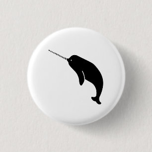 Bóton Redondo 2.54cm Botão do pictograma de Narwhal