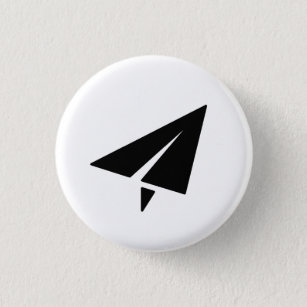 Bóton Redondo 2.54cm Botão do pictograma do avião de papel