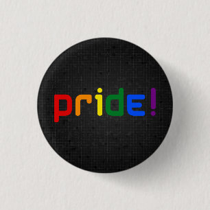 Bóton Redondo 2.54cm Botão do preto do orgulho do arco-íris de LGBT