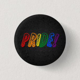 Bóton Redondo 2.54cm Botão do preto do orgulho do arco-íris de LGBT