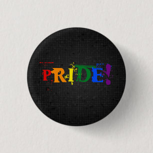 Bóton Redondo 2.54cm Botão do preto do orgulho do arco-íris de LGBT
