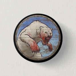 Bóton Redondo 2.54cm Botão do protetor de Viking - urso polar