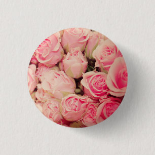 Bóton Redondo 2.54cm Botão do rosa do rosa