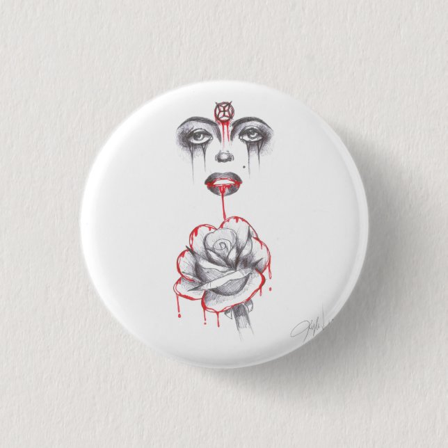 Bóton Redondo 2.54cm Botão doce amargo (Frente)