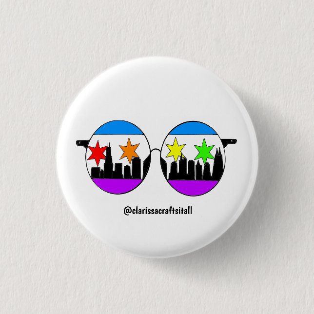 Bóton Redondo 2.54cm botão dos chicaGOggles do orgulho (Frente)