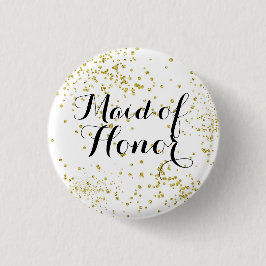 Bóton Redondo 2.54cm Botão Dourado bonito da madrinha de casamento do