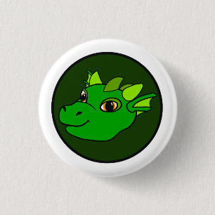 Bóton Redondo 2.54cm Botão Dragão Verde