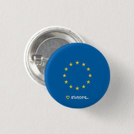 Bóton Redondo 2.54cm Botão Estrelas de Ouro da União Europeia