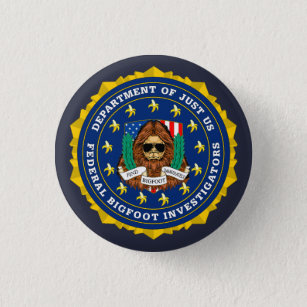 Bóton Redondo 2.54cm Botão FBI-Federal do investigador de Bigfoot