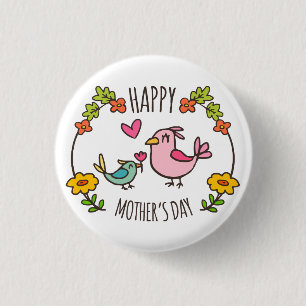 Bóton Redondo 2.54cm Botão feliz adorável do Pin do dia das mães