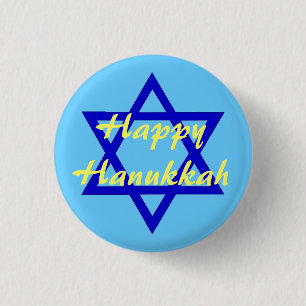 Bóton Redondo 2.54cm Botão feliz de Hanukkah