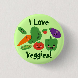 Bóton Redondo 2.54cm Botão feliz dos vegetarianos