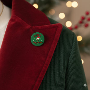 Bóton Redondo 2.54cm Botão Feriado de Natal Engraçado