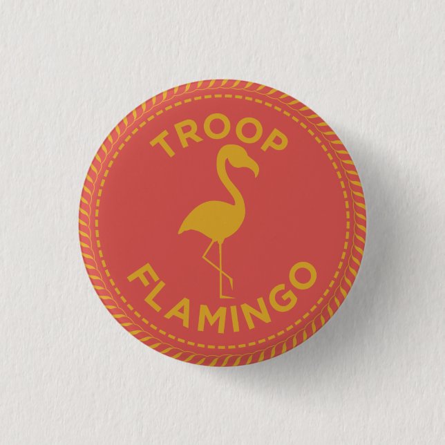 Bóton Redondo 2.54cm Botão Flamingo de Tropa IGGPPCamp (Frente)