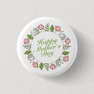 Bóton Redondo 2.54cm Botão floral do Pin do dia das mães feliz elegan