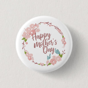Bóton Redondo 2.54cm Botão floral do Pin do dia das mães feliz elegan