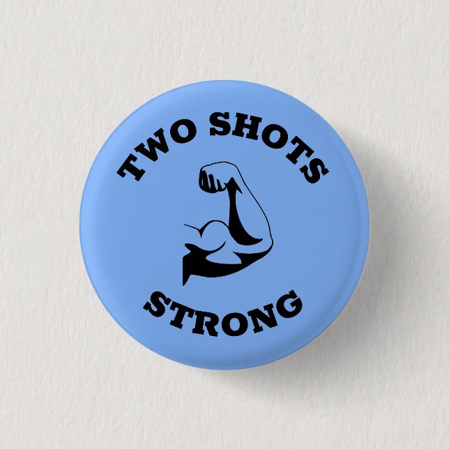 Bóton Redondo 2.54cm Botão Forte de Vacinação (Frente)