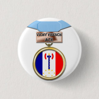 Bóton Redondo 2.54cm Botão francês da medalha do ás de Vichy
