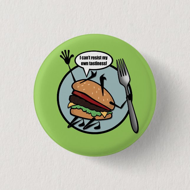 BÓTON REDONDO 2.54CM BOTÃO FUNNY CHEESEBURGER ROUND PIN BACK (Frente)