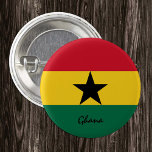 Bóton Redondo 2.54cm Botão Gana, moda patriótica de Sinalizador Gana<br><div class="desc">Botões: Bandeira do Gana e Gana - Ame meu país,  viagem,  feriado,  patriotas nacionais / fãs esportivos</div>