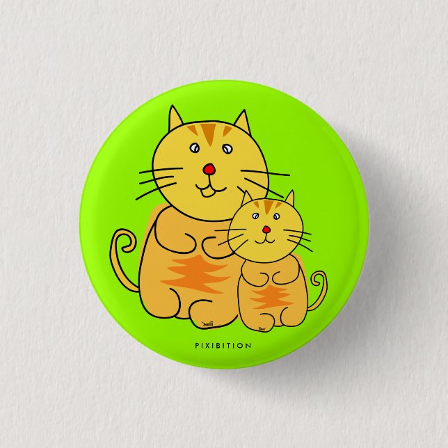 Bóton Redondo 2.54cm Botão Gato Chubby (Frente)